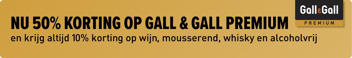 nu 50% korting op gall & gall premium en krijg altijd 10% korting op wijn, mousserend, whisky en alcoholvrij